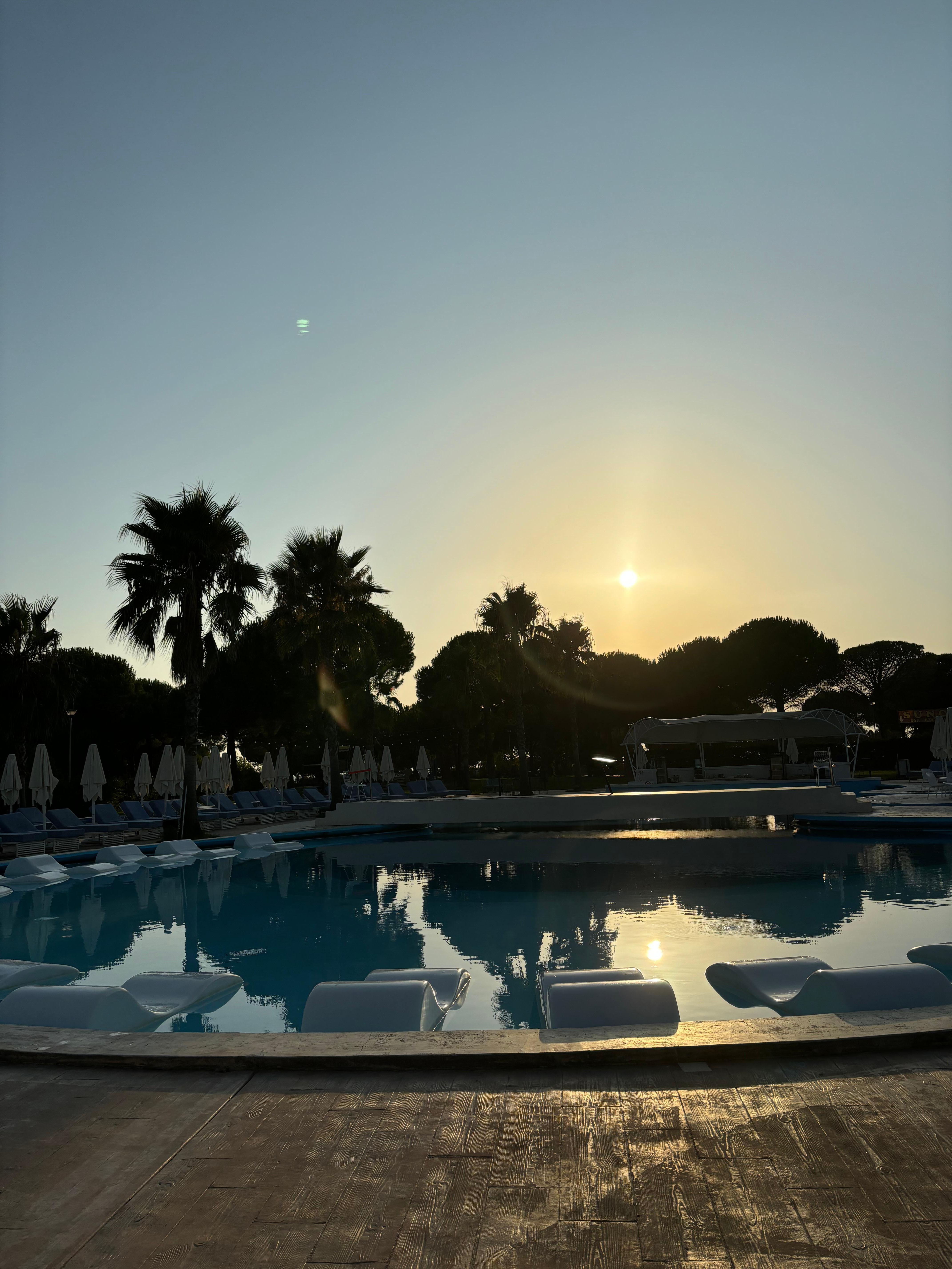 Pool in the evening.