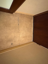Torn carpeting