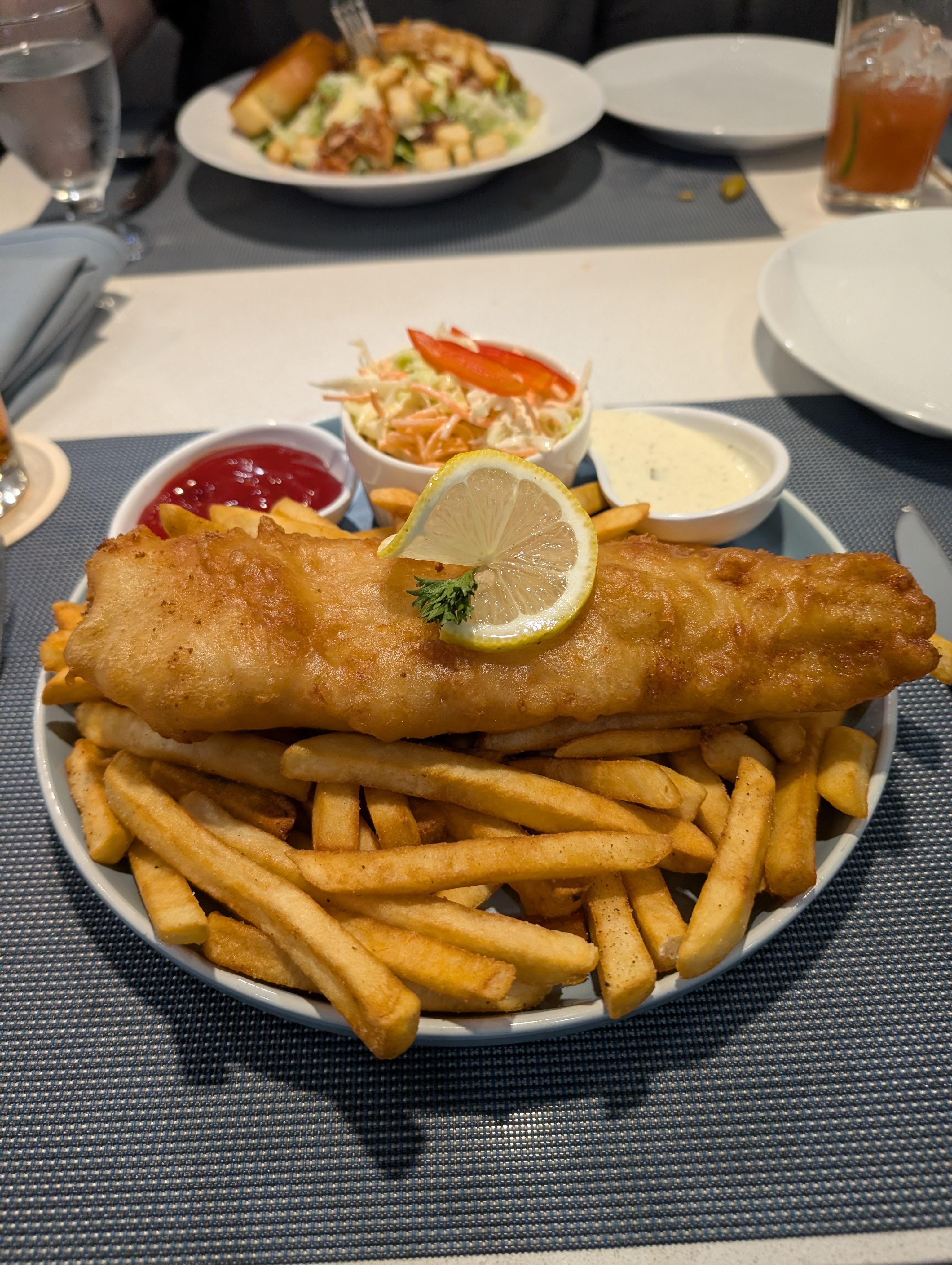 Fish and chip dinner 