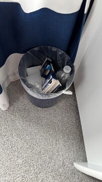 Trash in bedroom not emptied