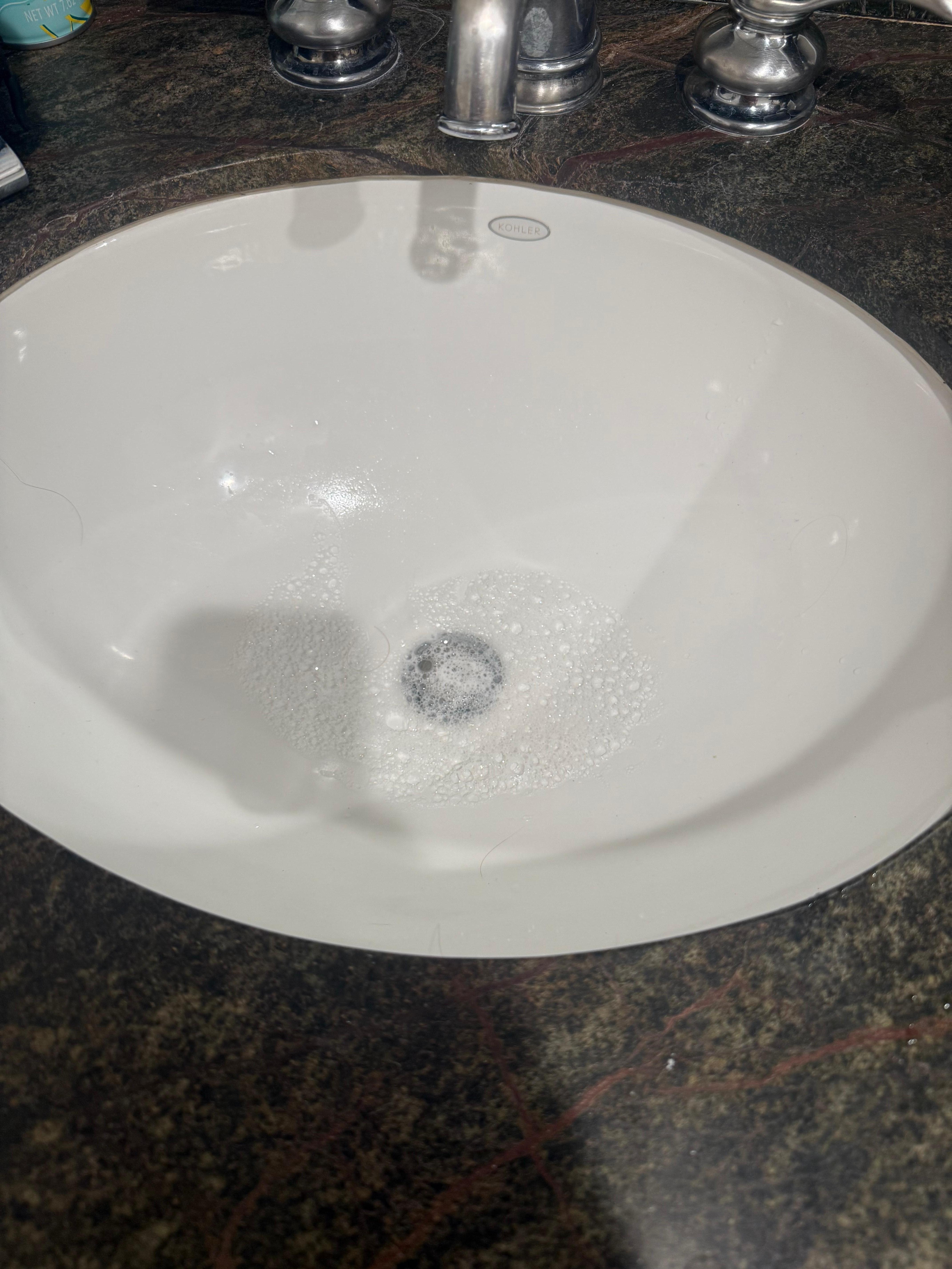 Left sink doesn’t drain.