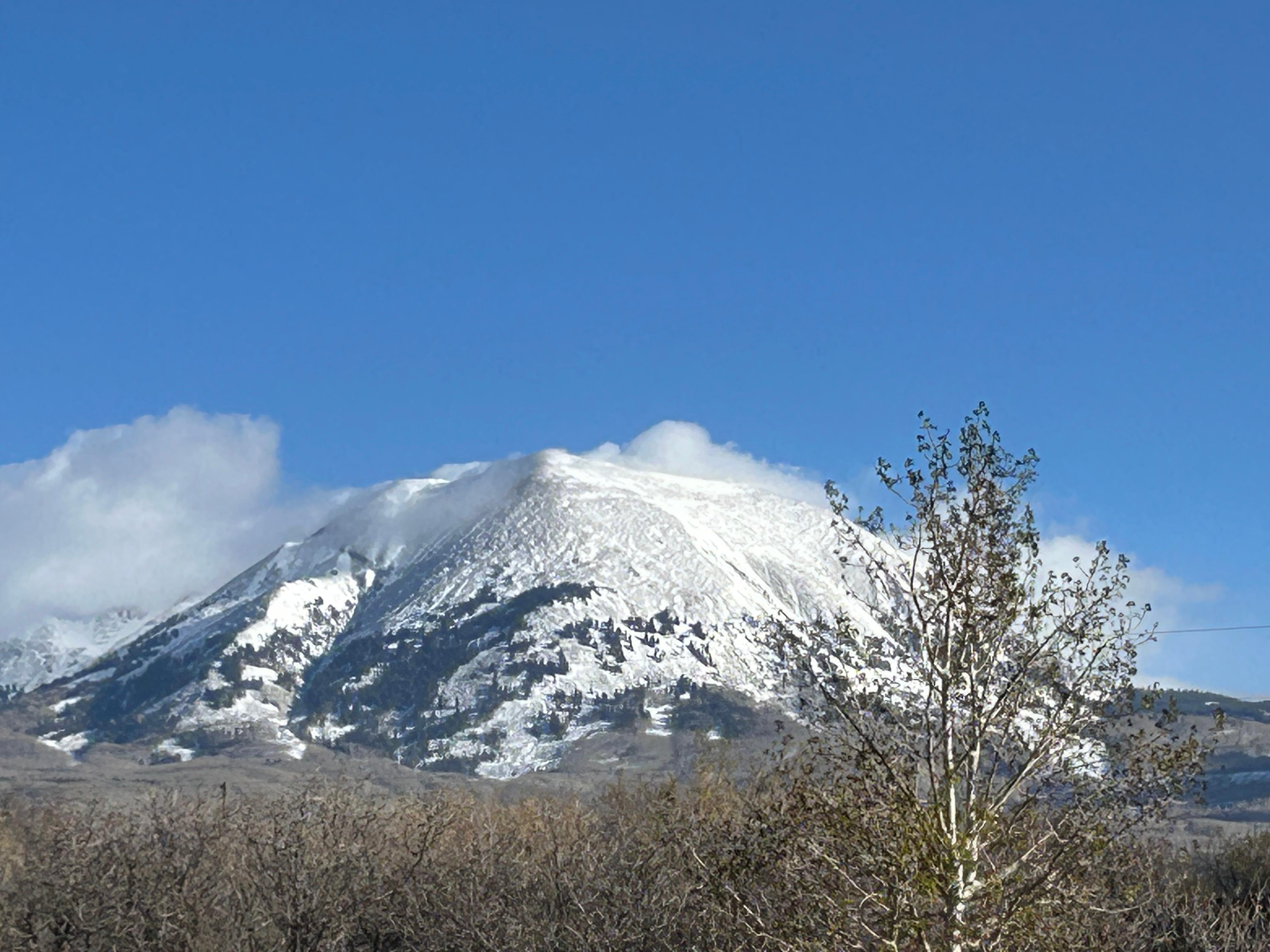 View of the mountains from cabin