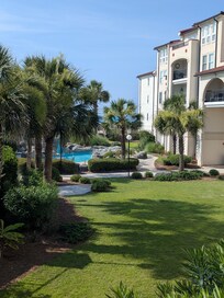 View from balcony of the resort
