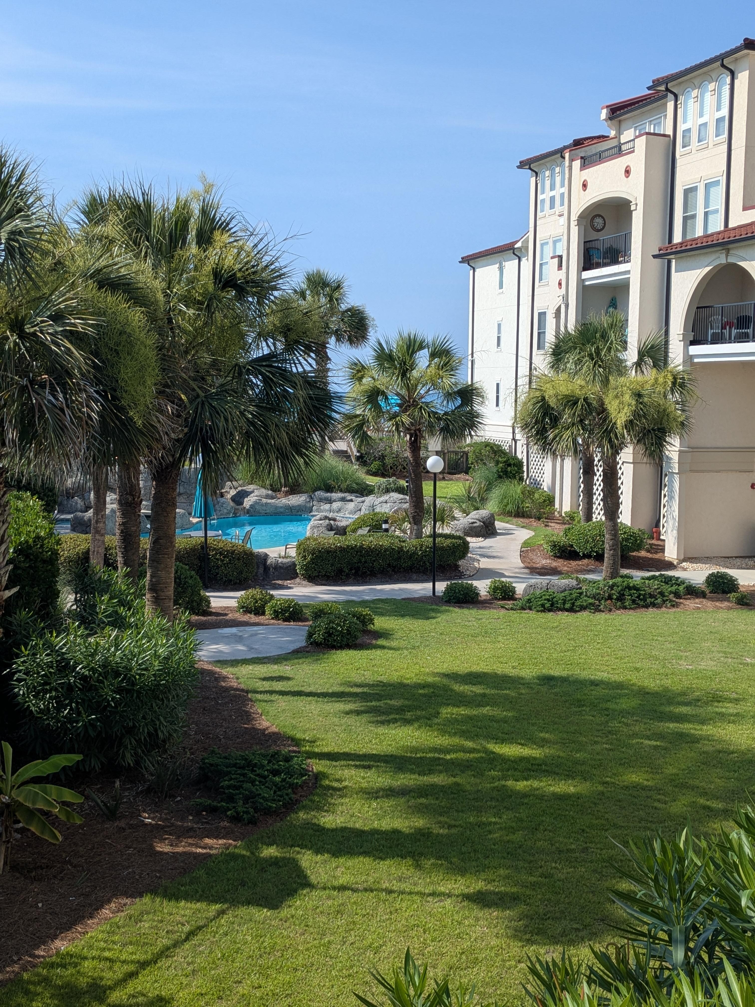 View from balcony of the resort