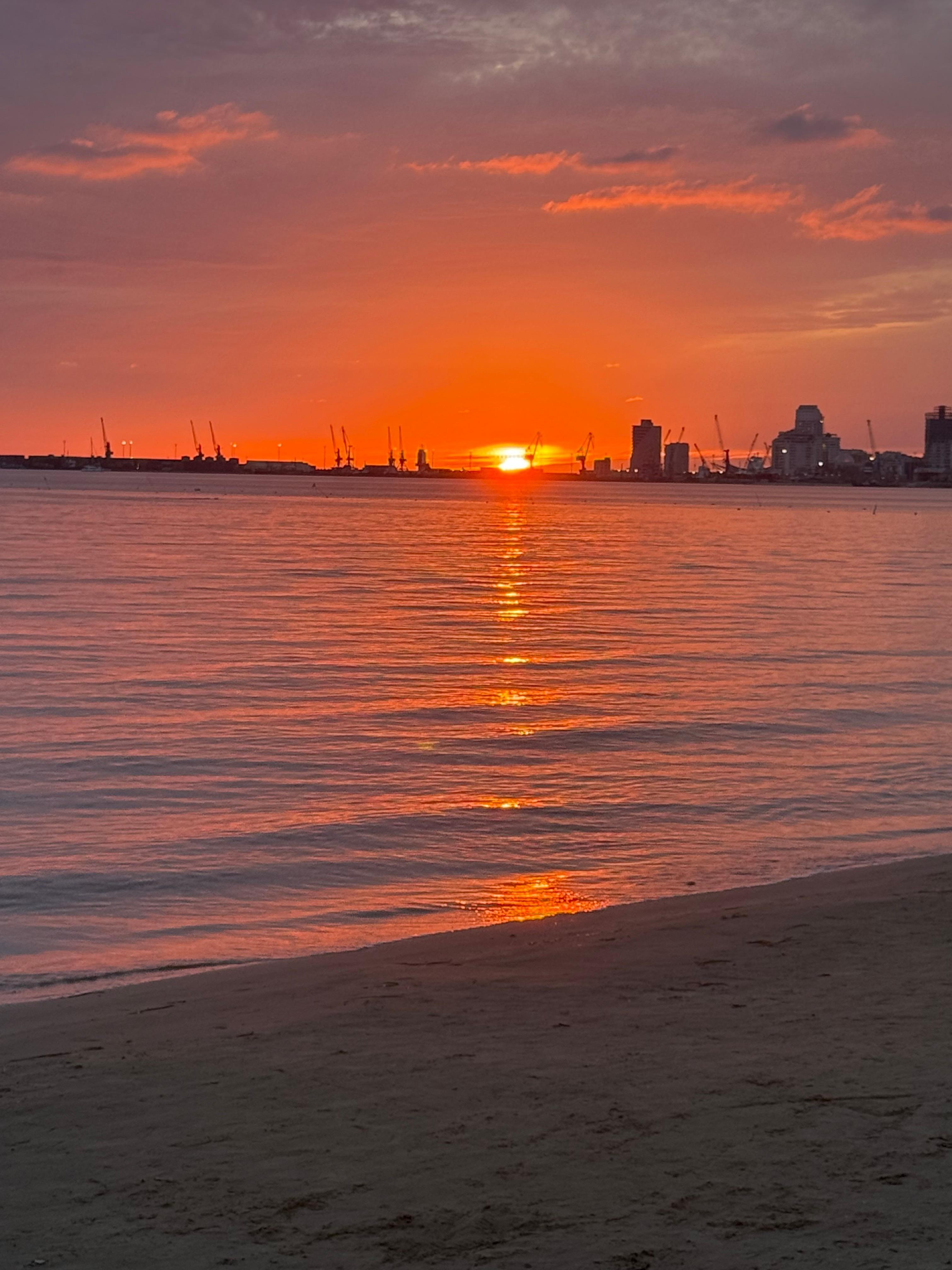 Sunset on the beach less than a minute walk from hotel