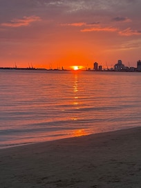 Sunset on the beach less than a minute walk from hotel