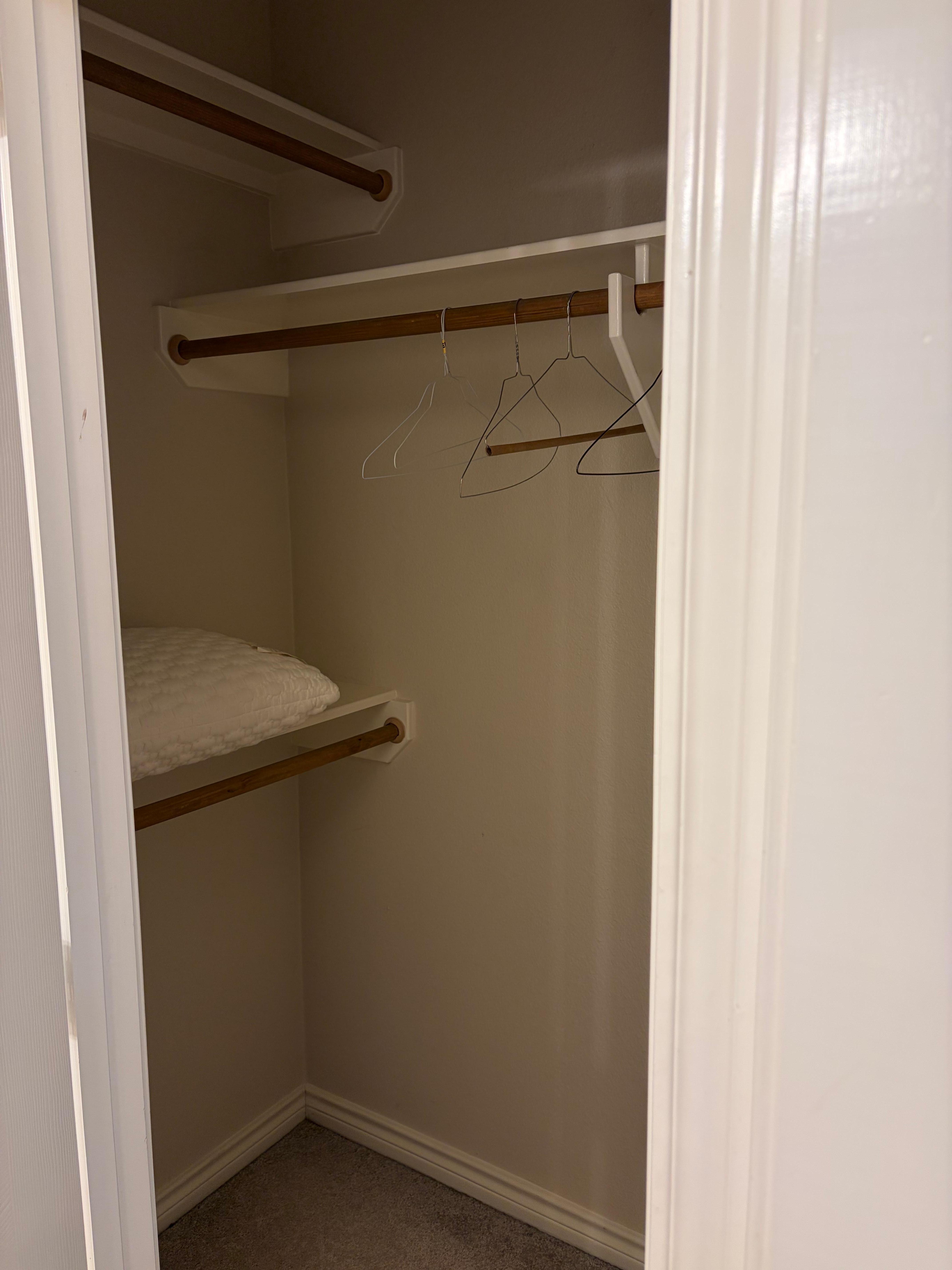 Roomy closets in the Jack-and-Jill bedrooms.