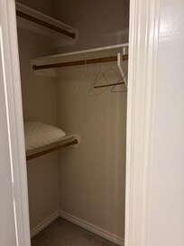 Roomy closets in the Jack-and-Jill bedrooms.