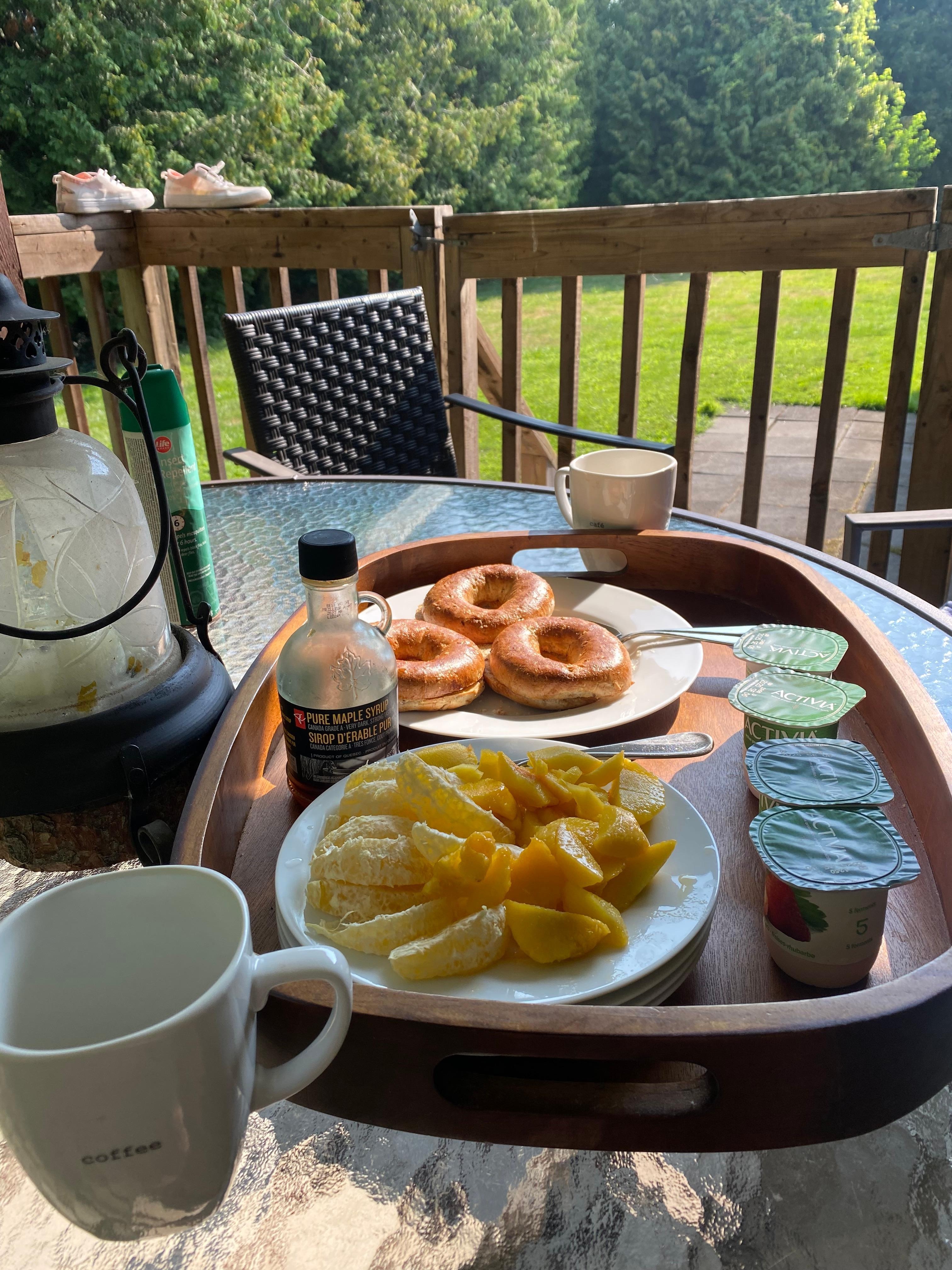 Coffee and breakfast in the morning!