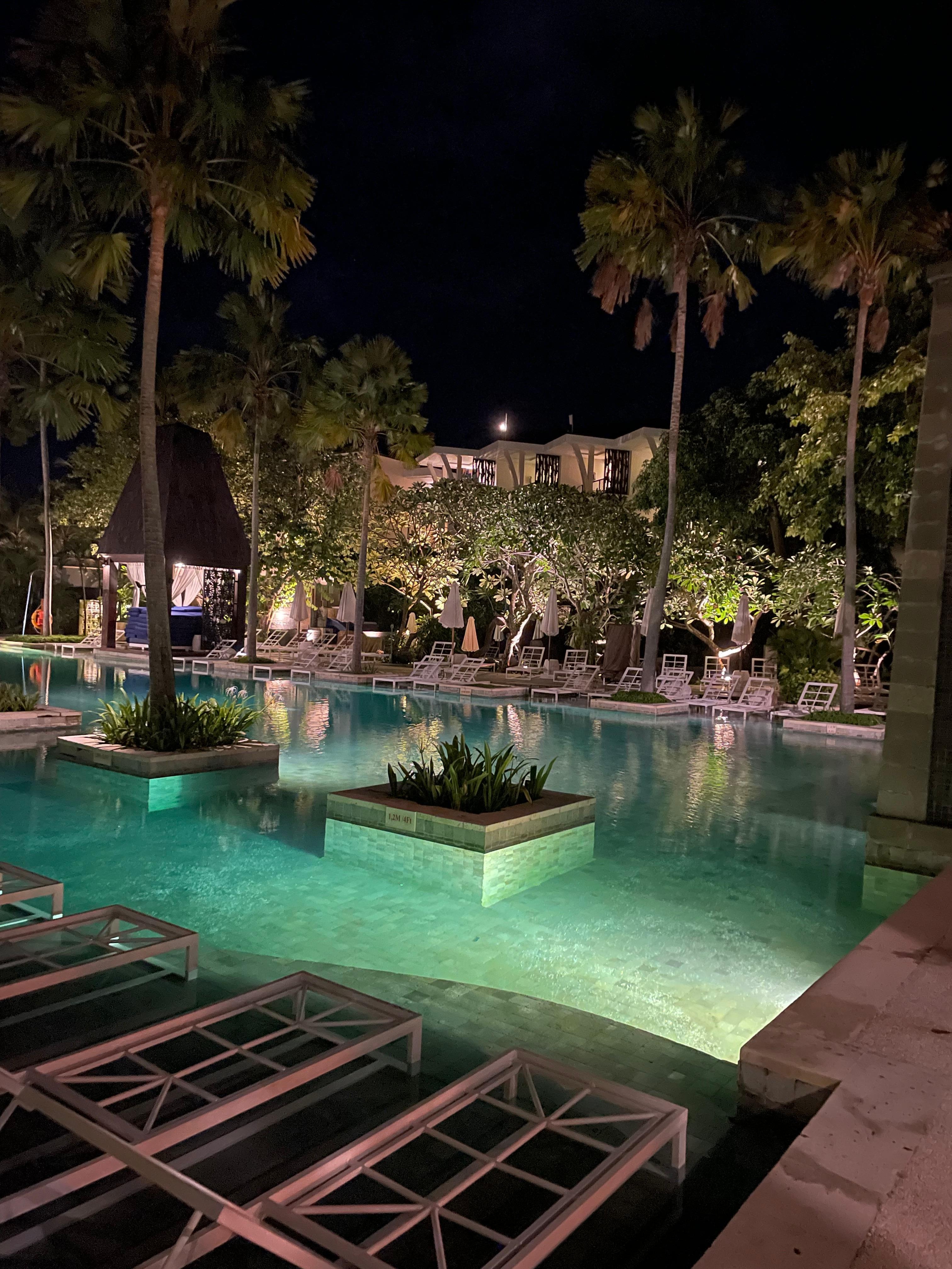 Swimming pool at night