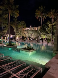 Swimming pool at night