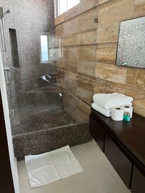 One of the spacious showers.
