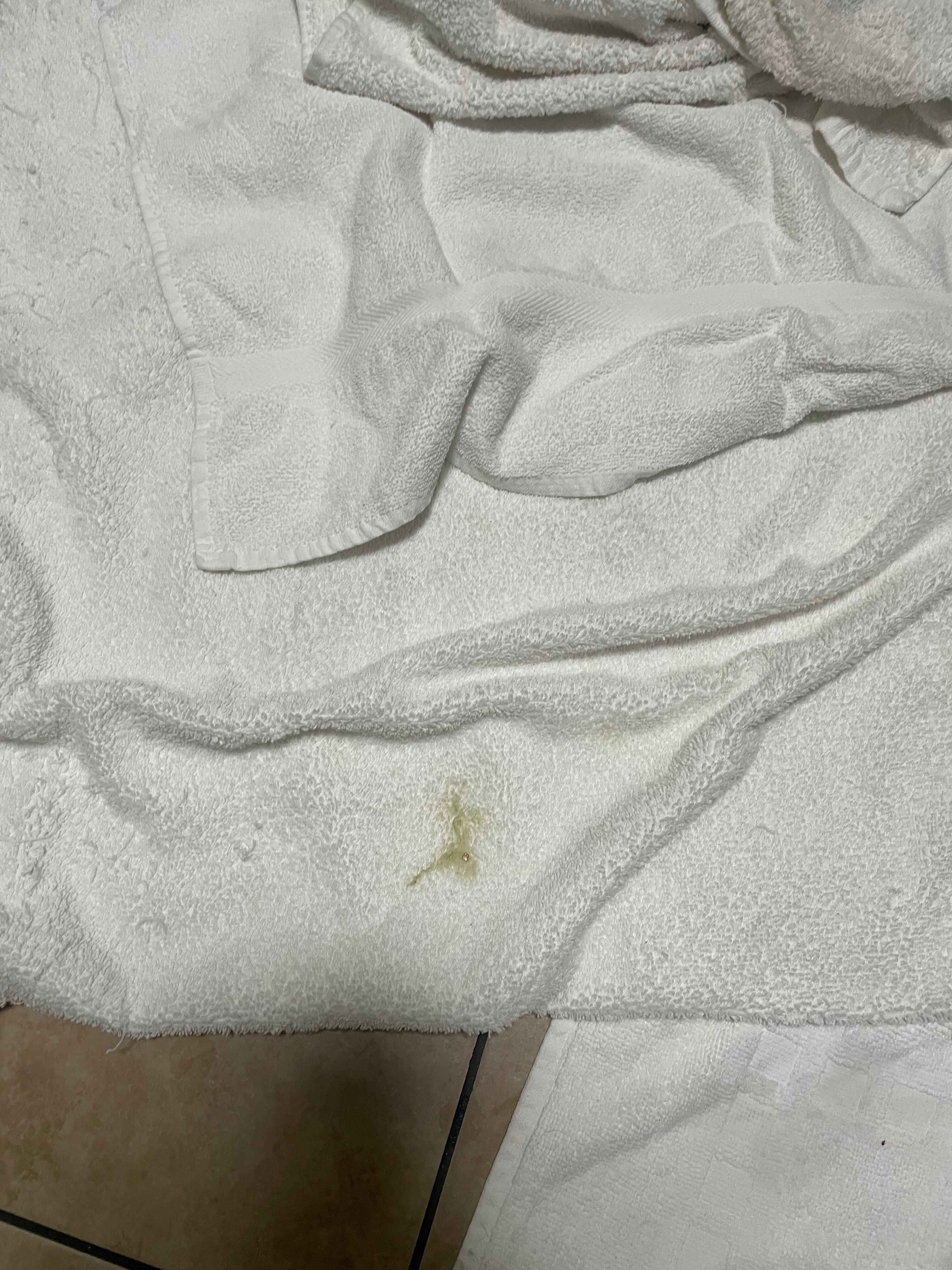 Snot on towels