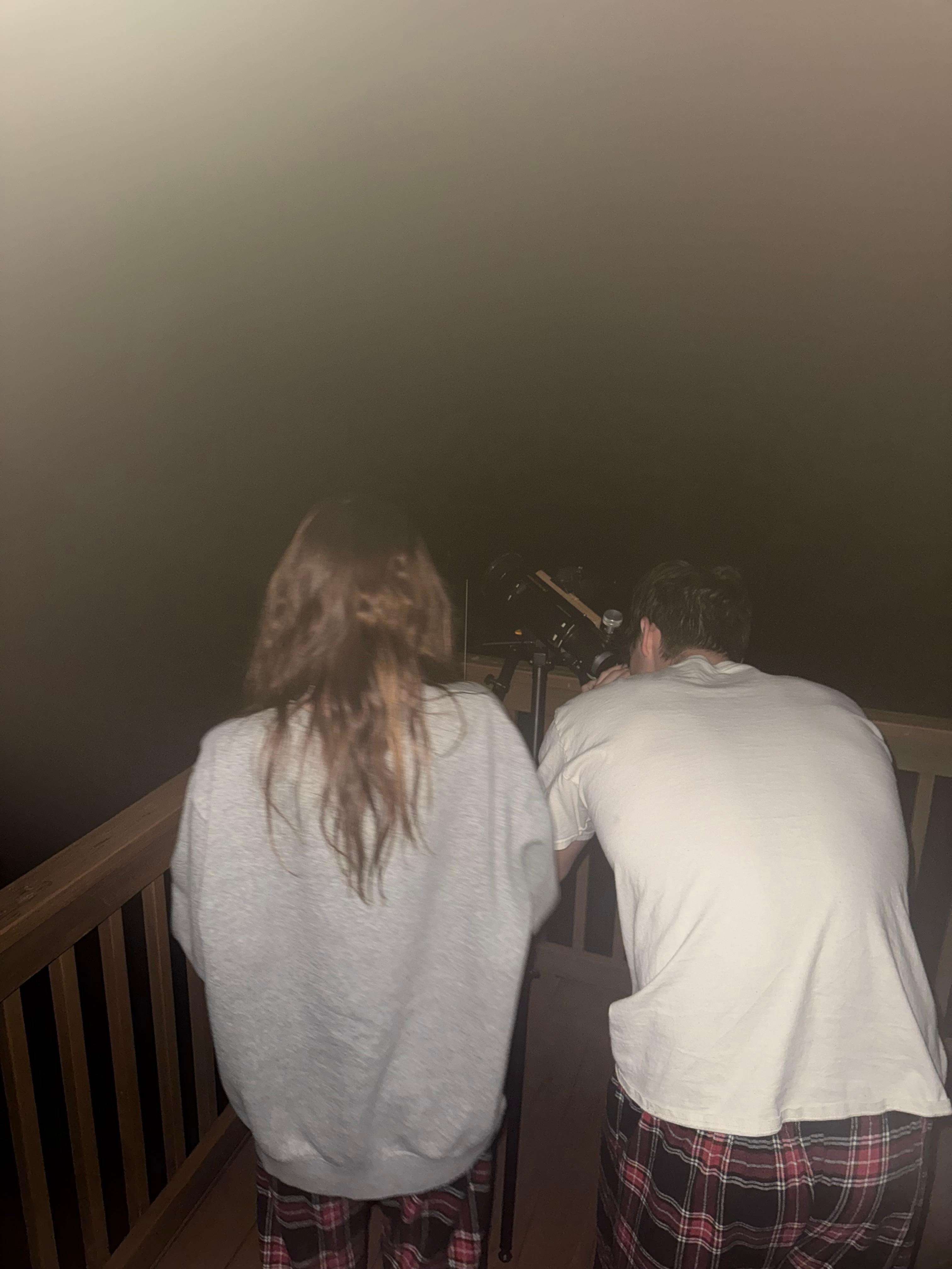 Enjoying the telescope 