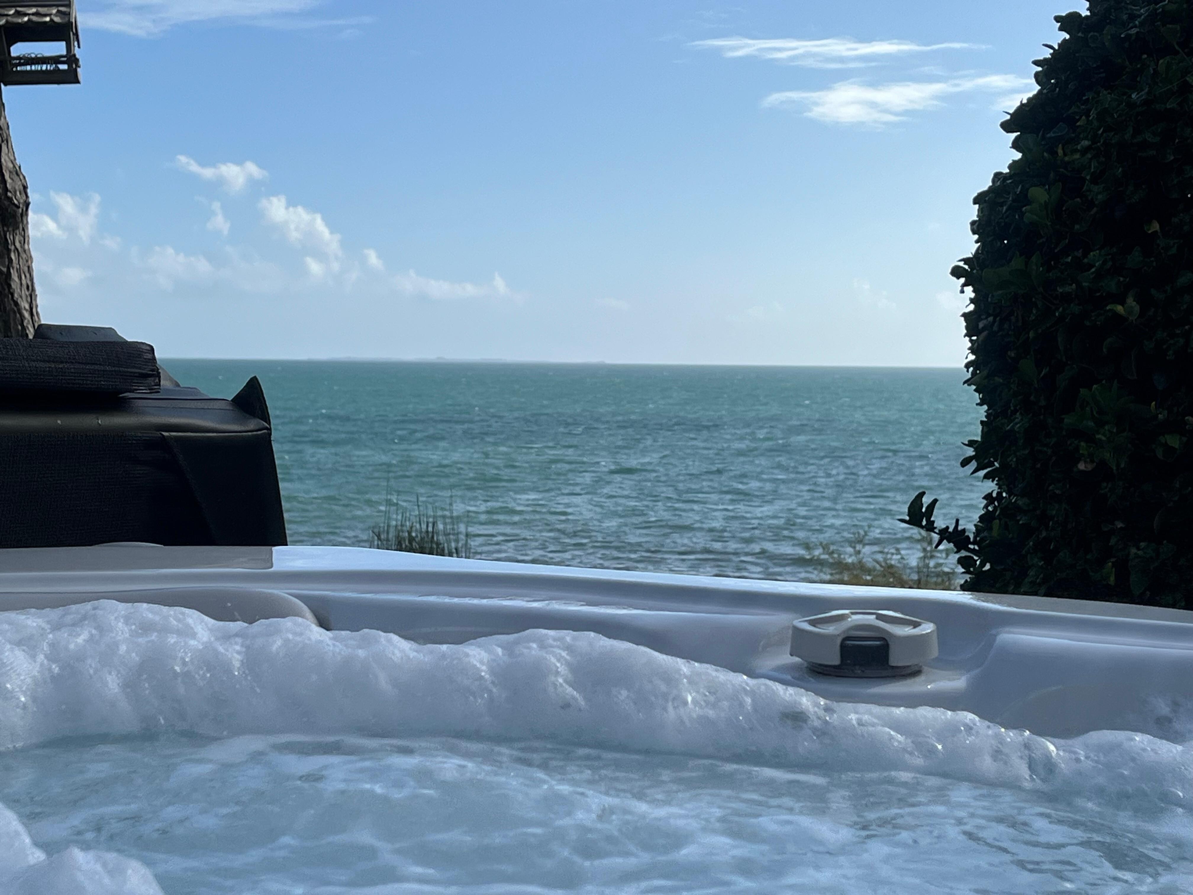 View over the jacuzzi rim