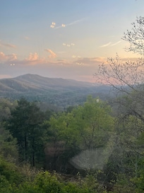 Sun set view from the restaurant area. (Lights are just a reflection off the glass window)