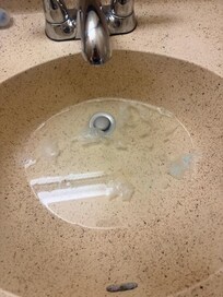 Dirty sink Left from previous person that didn't drain