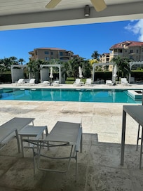 Pool view outside the room.