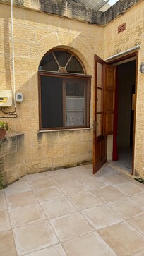 View into living area from pool area