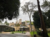 Orton Hall from the parking area.