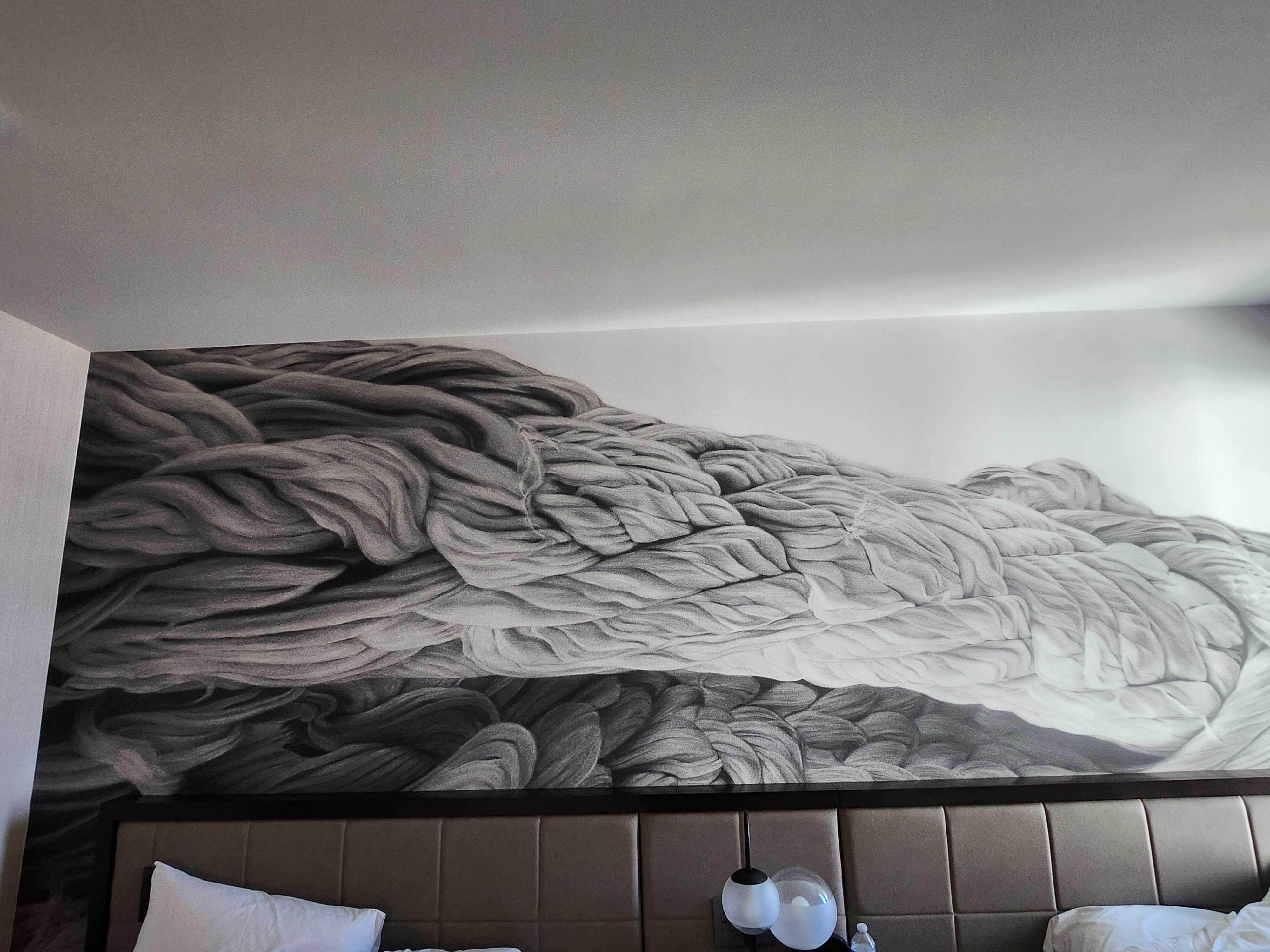 Mural above bed