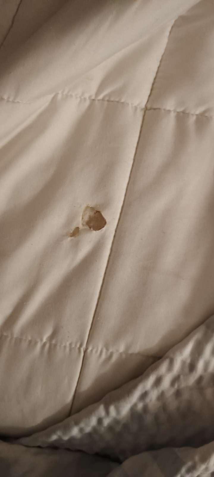 Burn mark on comforter 