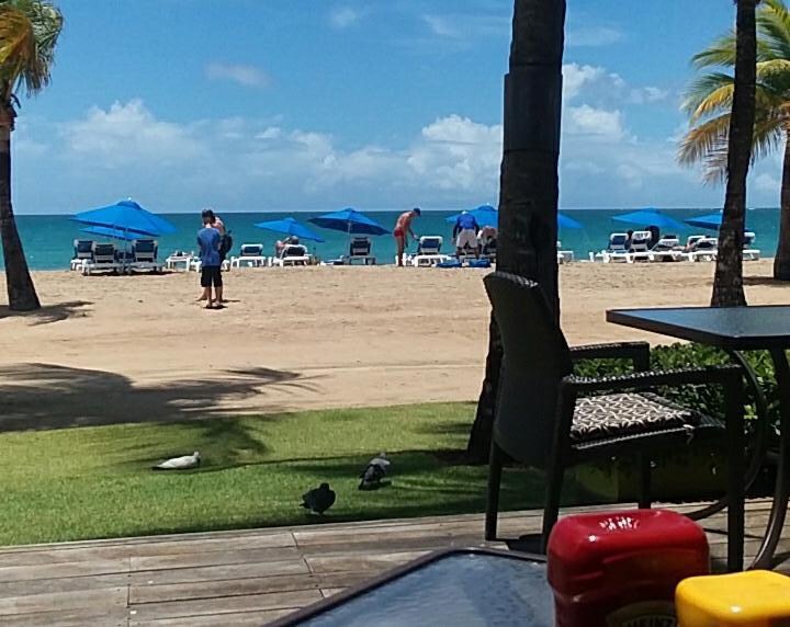 The beach from the restaurant