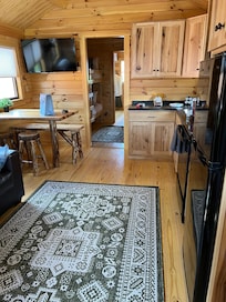 Kitchen, dining and living room