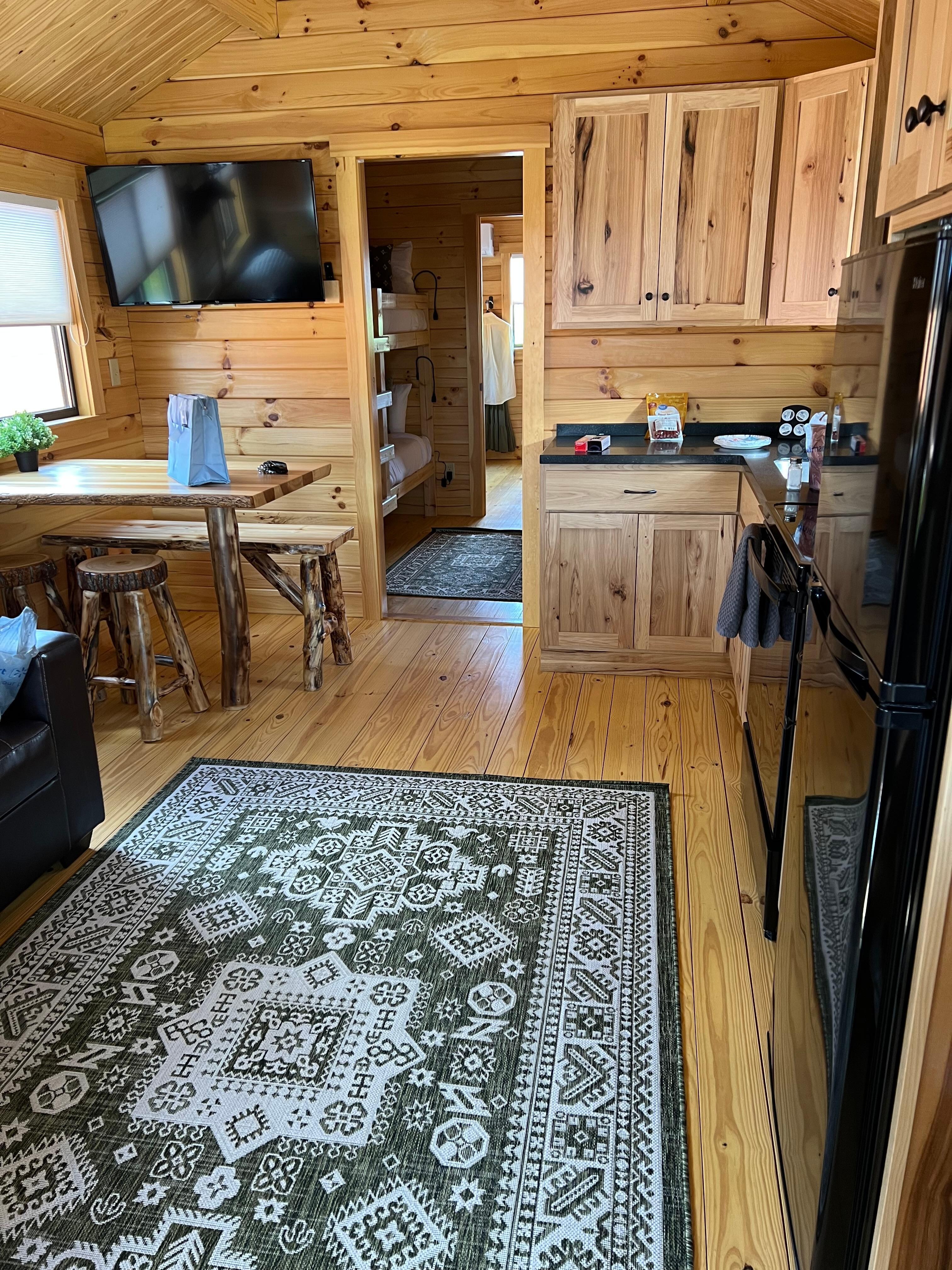 Kitchen, dining and living room