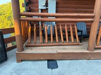 We put the French back on the porch when we came in on Thursday. But when we arrived on our first day, someone had already hit it and it was loose.