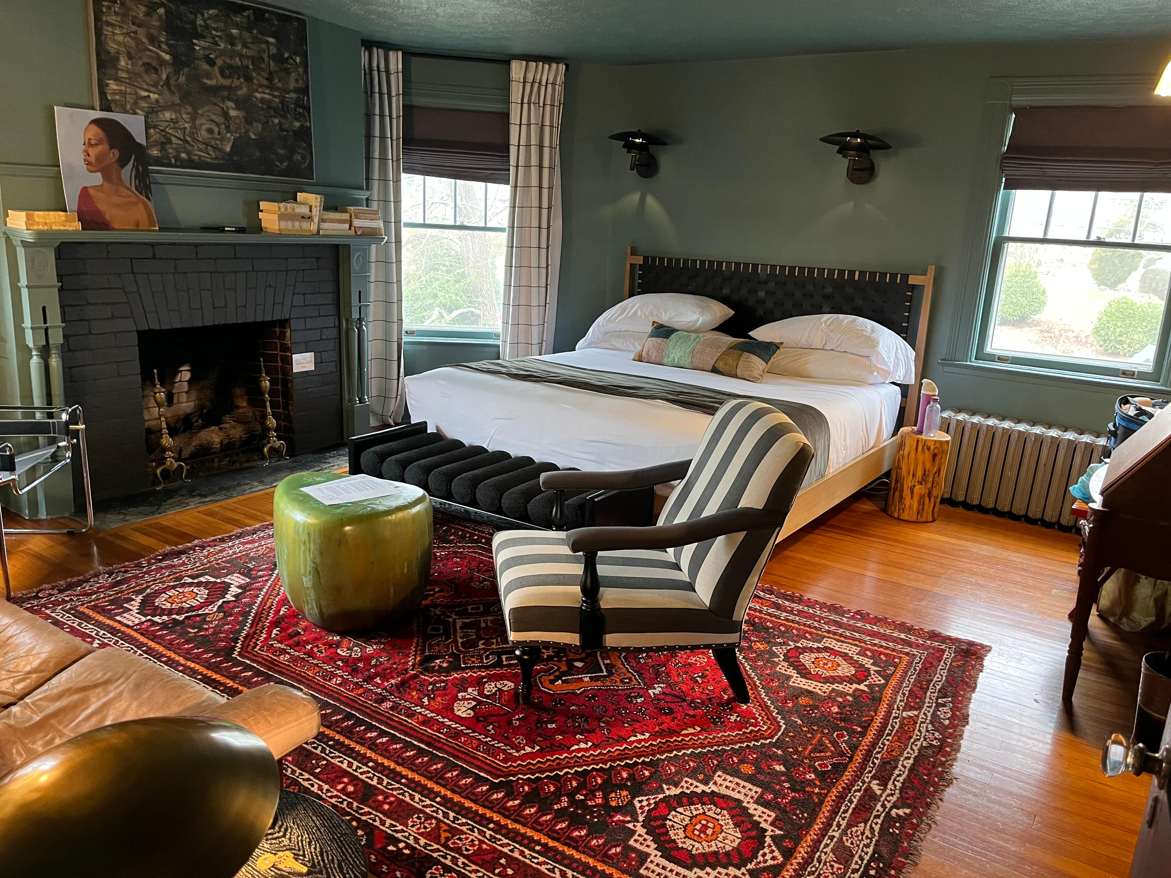 Our bedroom with a fireplace