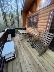 Beautiful sitting area to watch the sun rise with fresh coffee.