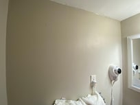 Walls have paint falling off and other stains