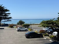 View from the room of ocean and boardwalk