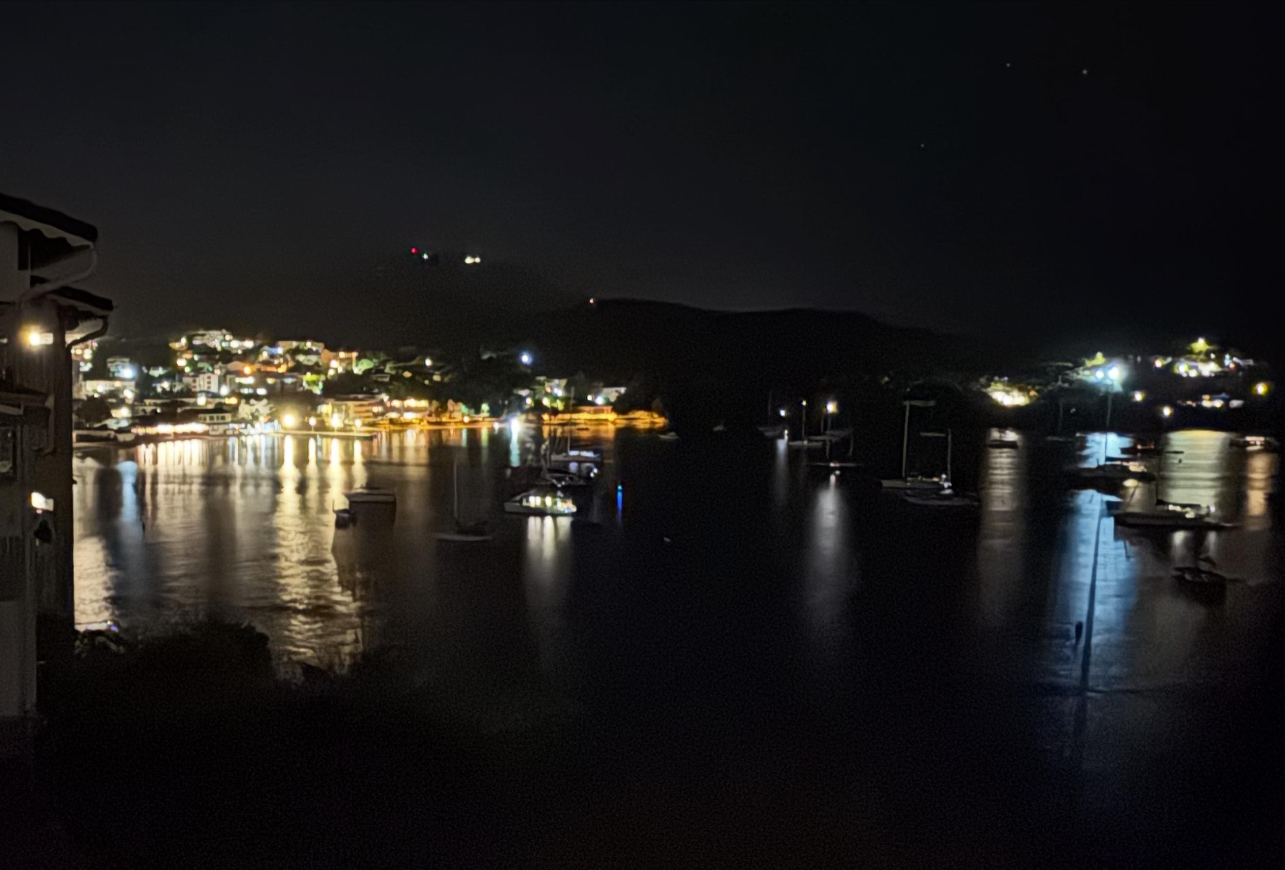 Plage de l'Anse Mitan at night from balcony. 
