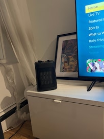 The small space heater in living area.
