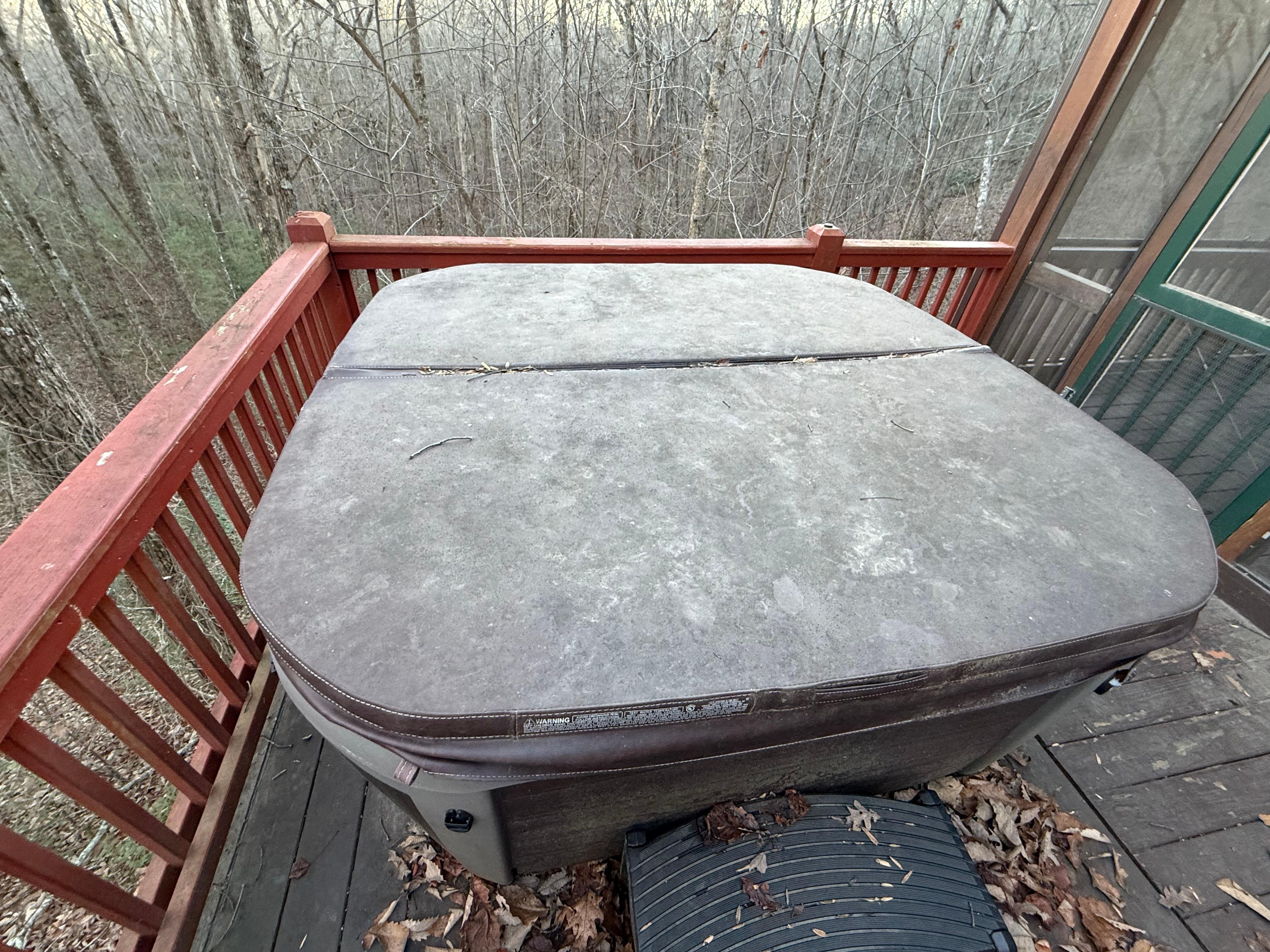 no words…hot tub covered in mildew.