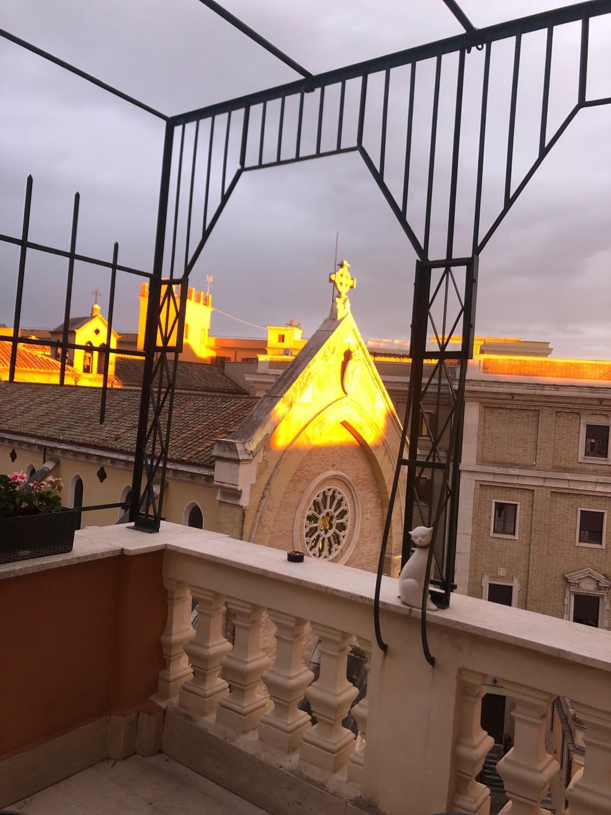 Sun on the Church from the balcony