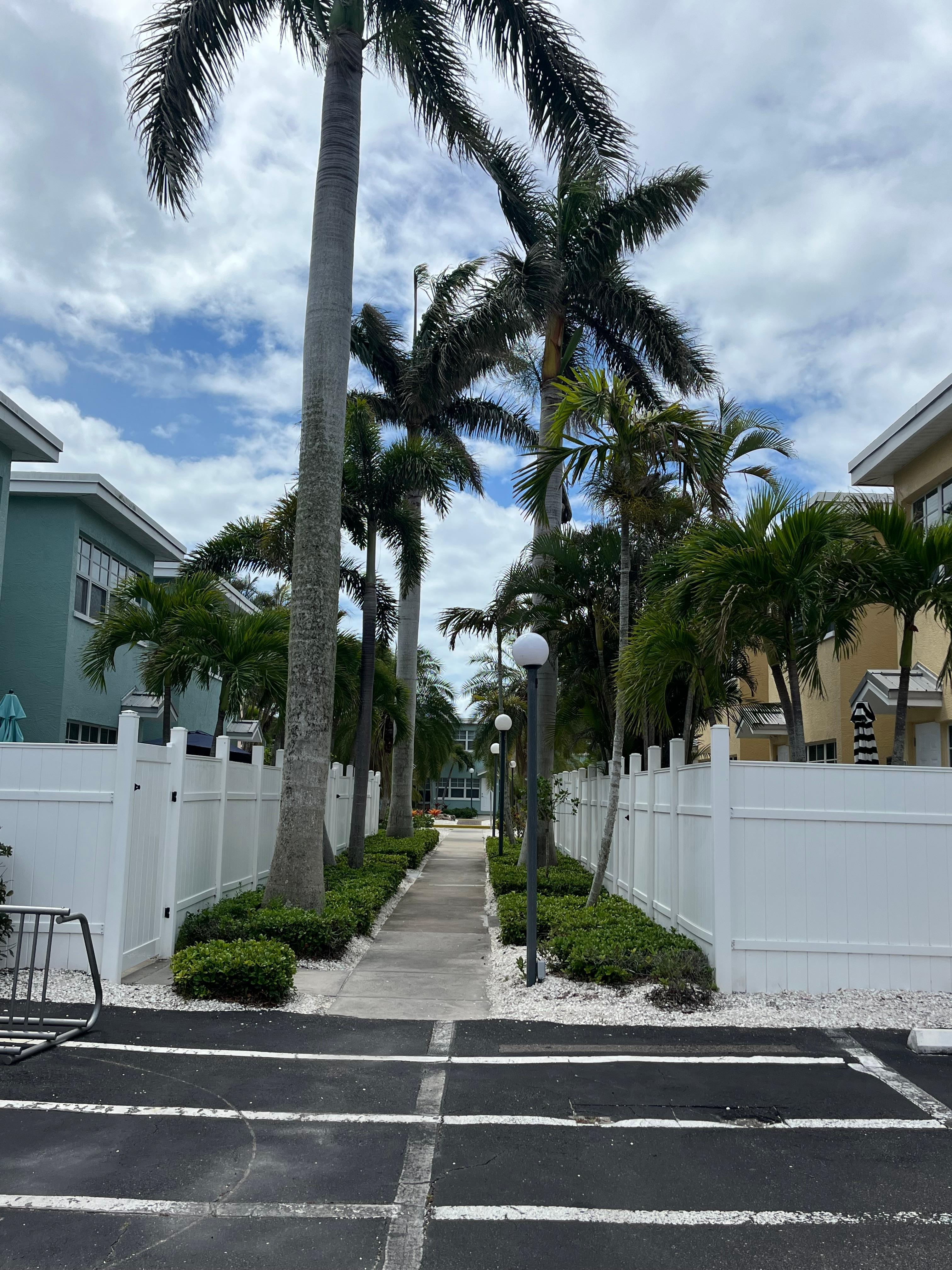 Pathways between buildings.