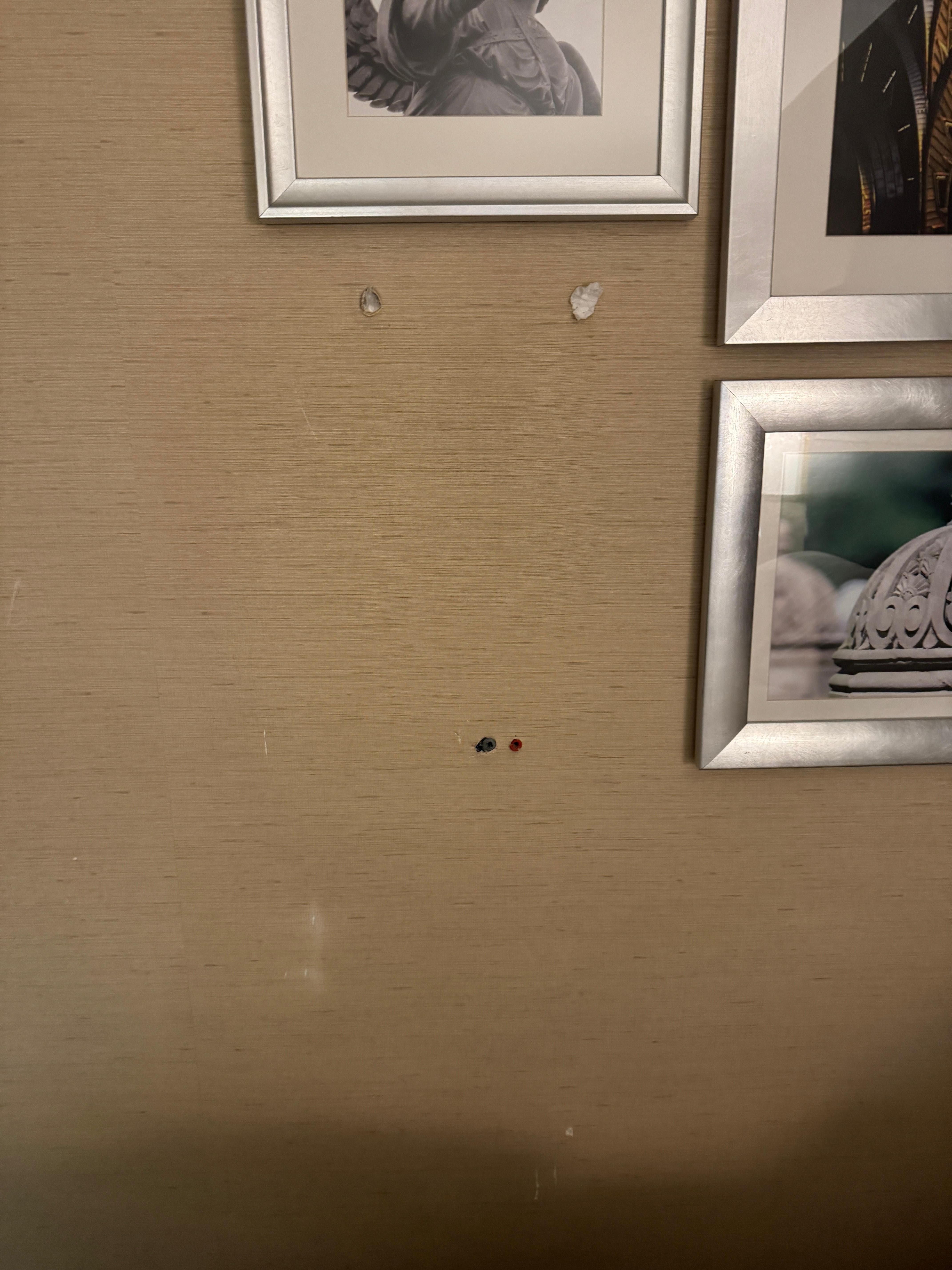 Picture fell off the wall at some point before we arrived with only patch left