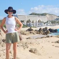 Hotel in background