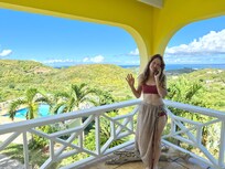 View off patio towards the pool.