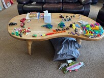 Our boys loved the oversized coffee table and made good use of it! Very spacious living room.