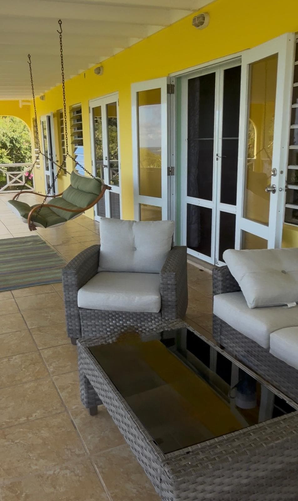 Swing chair was a nice touch and the best seat in the house.