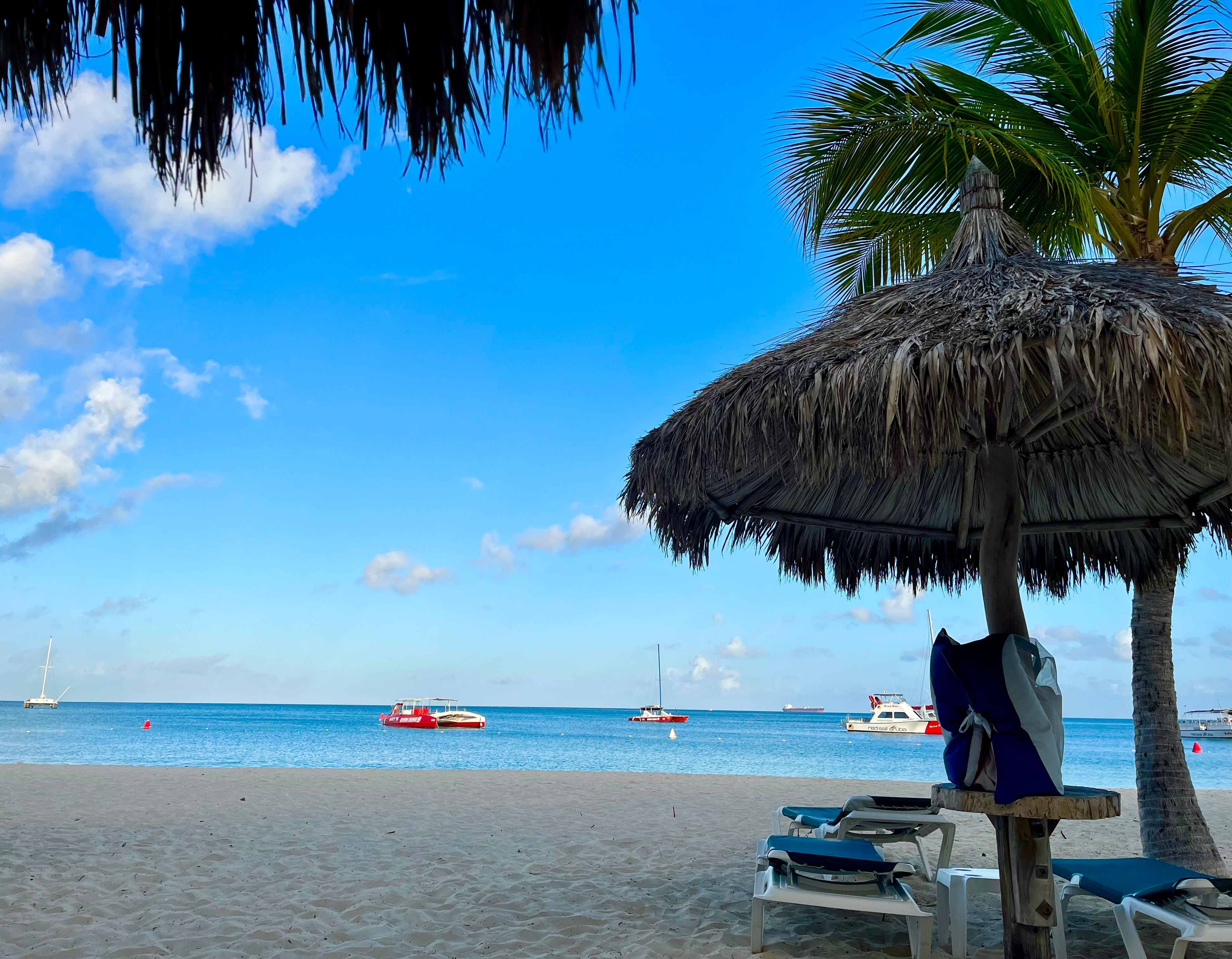 The morning view from our palapa on one of the days 
