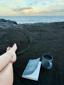 Lava cliff in ocean yard