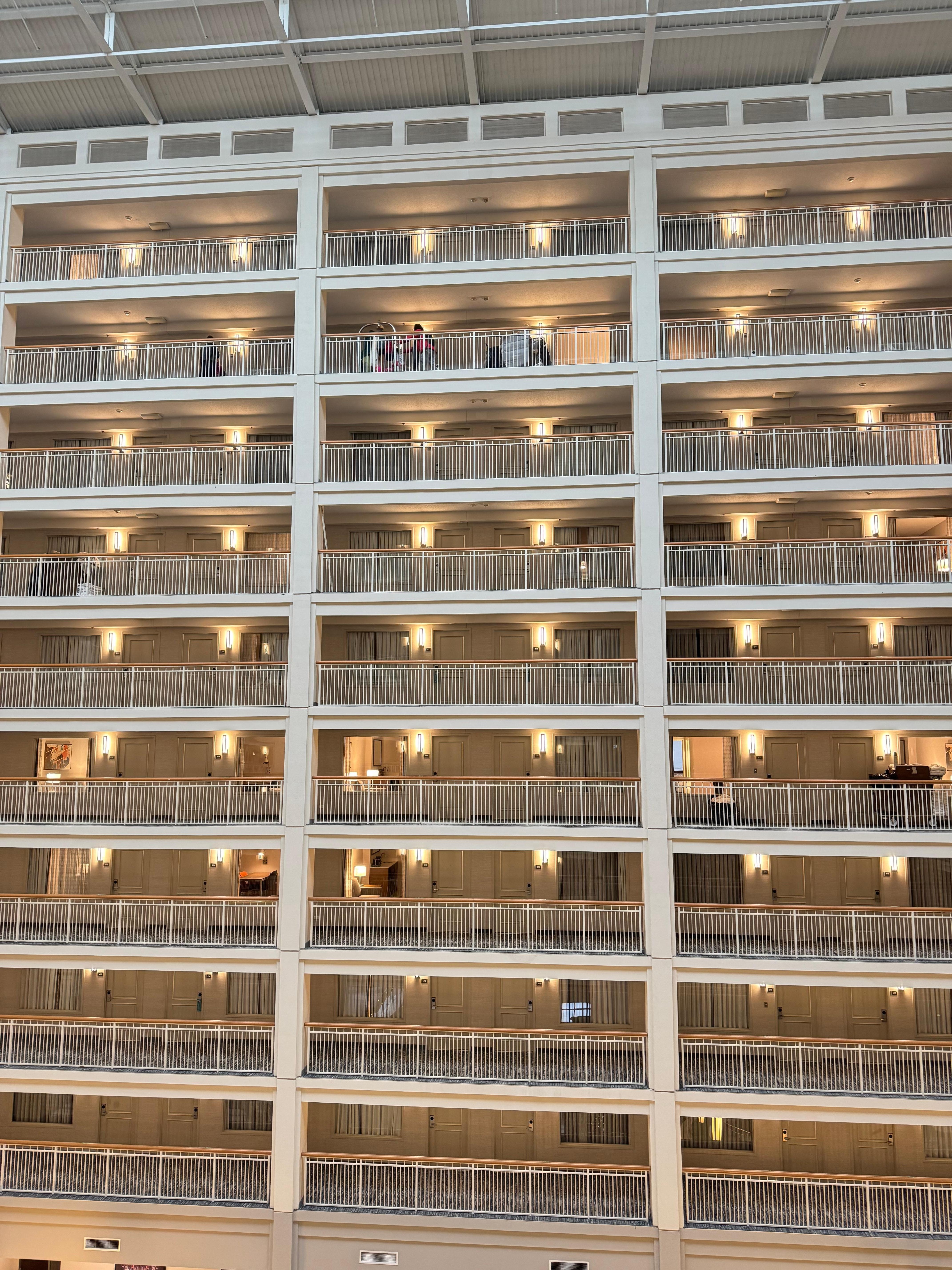 Interior view from one side of the building to the other. 