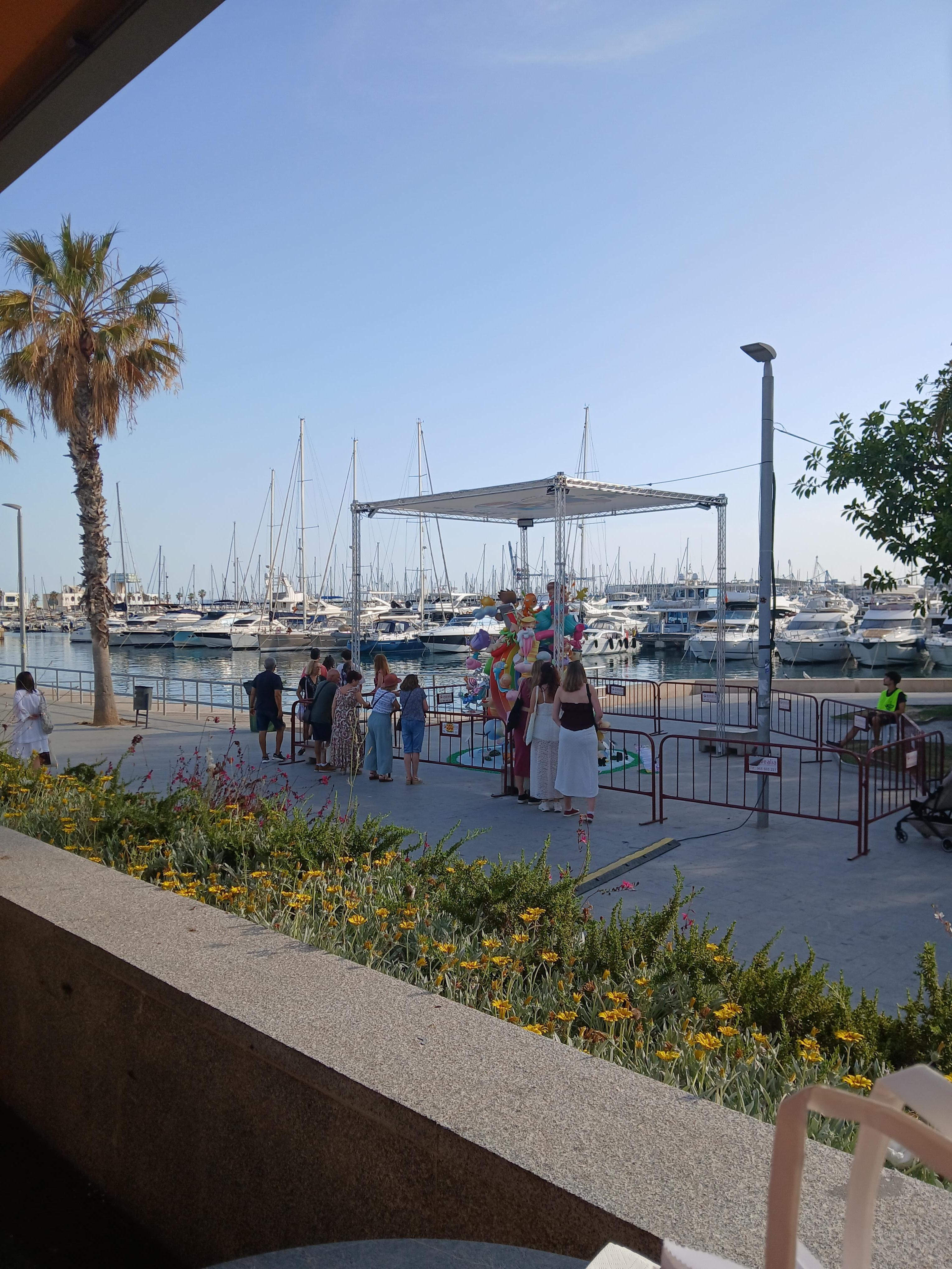 Overlooking the marina.