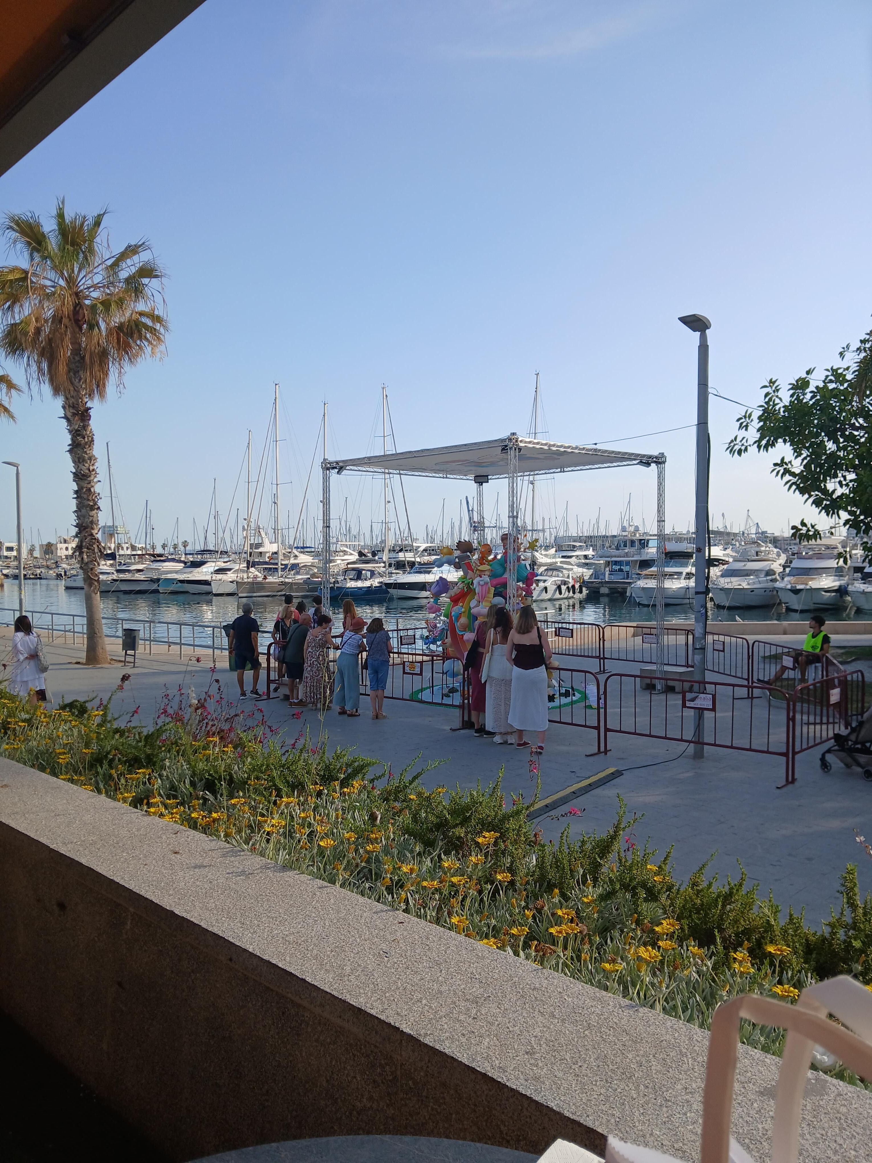 Overlooking the marina.