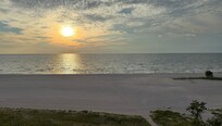 View from balcony. beach was never crowded.